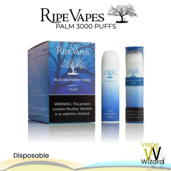 BLUE RASPBERRY FREEZ RIPE VAPES PALM 3000 PUFFS