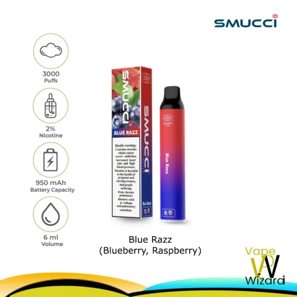 BLUE RAZZ SMUCCI 20MG 3000 PUFFS DISPOSABLE