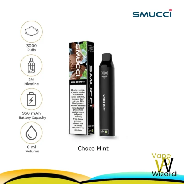 CHOCO MINT SMUCCI 20MG 3000 PUFFS DISPOSABLE