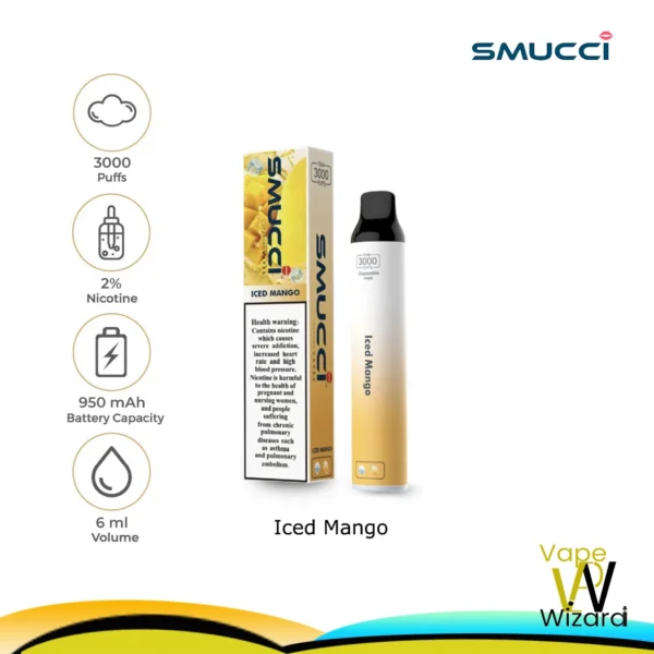 ICED MANGO SMUCCI 20MG 3000 PUFFS DISPOSABLE