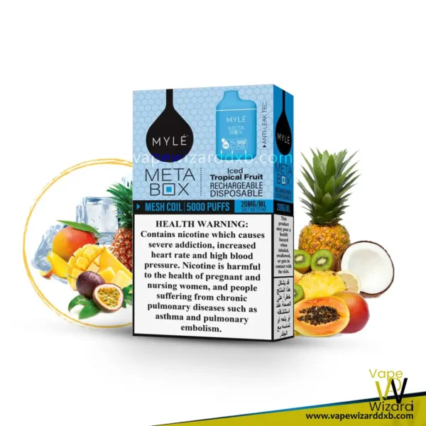 ICED TROPICAL FRUIT MYLE META BOX 5000 20MG 1