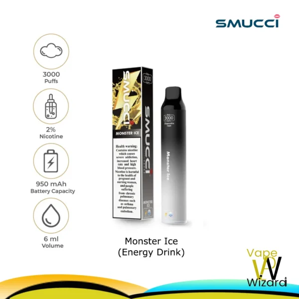 MONSTER ICE SMUCCI 20MG 3000 PUFFS DISPOSABLE