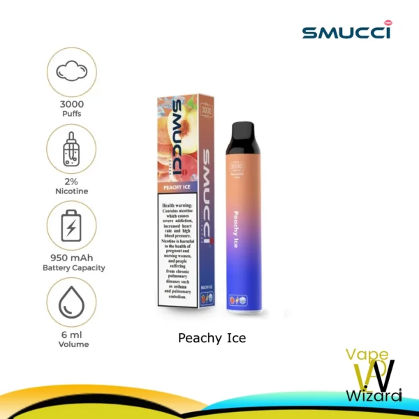 PEACHY ICE SMUCCI 20MG 3000 PUFFS DISPOSABLE