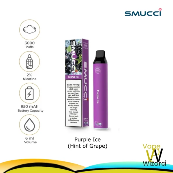 PURPLE ICE SMUCCI 20MG 3000 PUFFS DISPOSABLE
