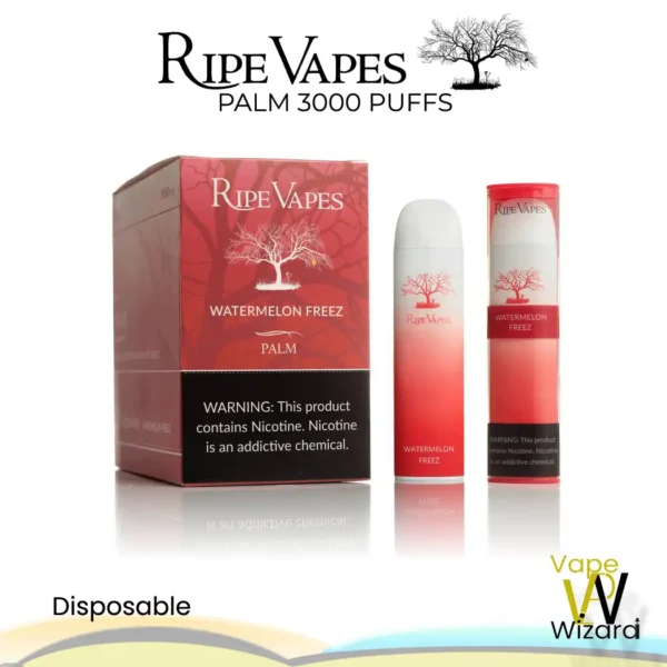 WATERMELON FREEZ RIPE VAPES PALM 3000 PUFFS