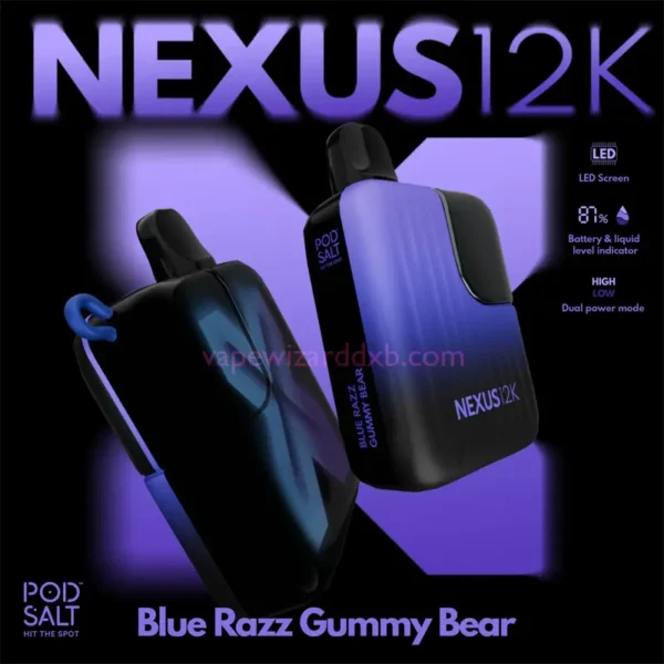 blue razz gummy bear pod salt nexus 12k 20mg disposable 12000 puffs