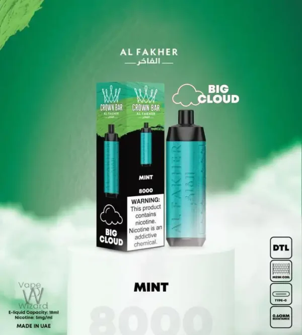 crown bar al fakher 8000 mint