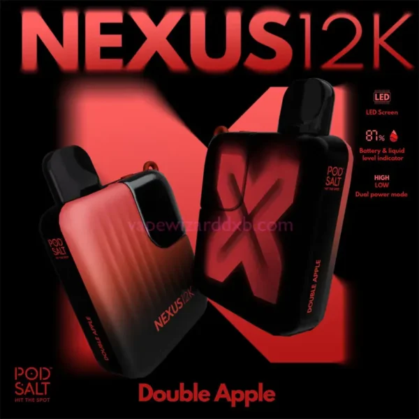 double-apple-pod-salt-nexus-12k-20mg-disposable-12000-puffs