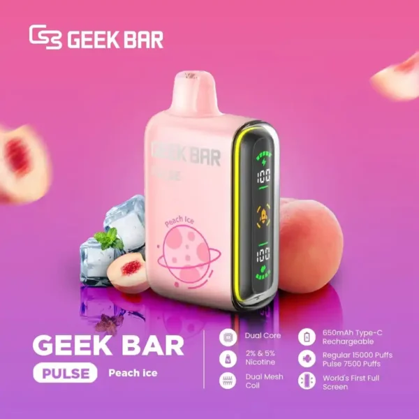 geek bar pulse peach ice 15000 puffs