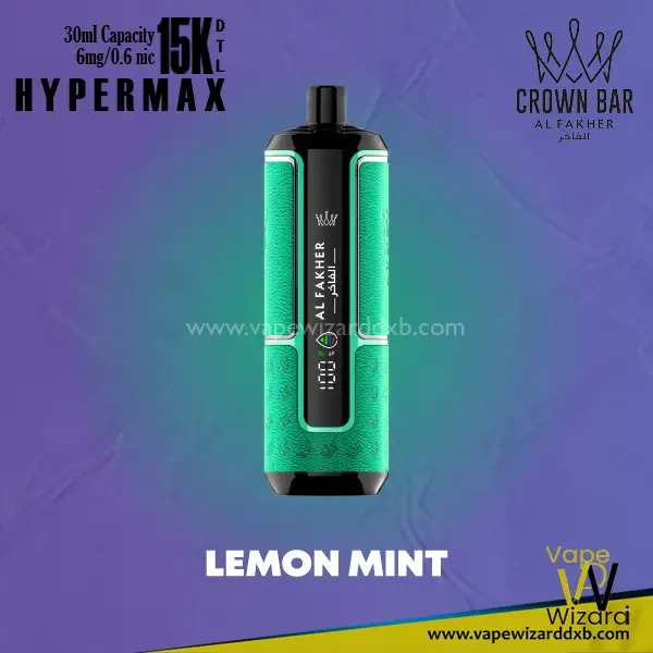 lemon mint crown bar 15k hypermax al fakher 15000 puffs