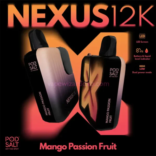 mango passion fruit pod salt nexus 12k 20mg disposable 12000 puffs