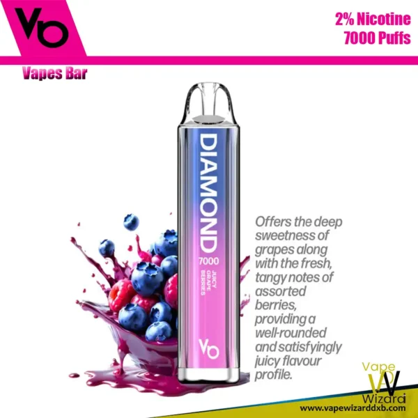 vapes bar diamond 7000 20mg juicy grape berries