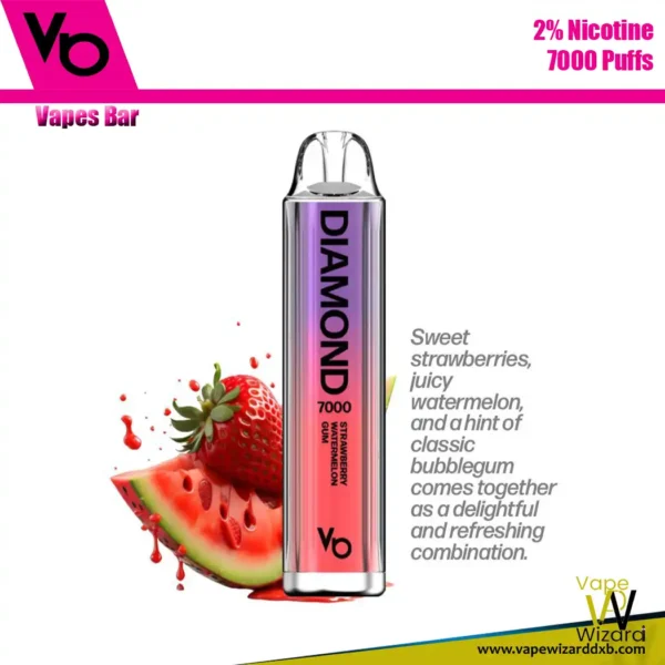 vapes bar diamond 7000 20mg strawberry watermelon gum