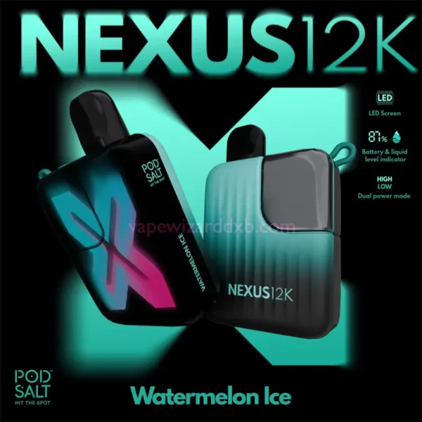 watermelon ice pod salt nexus 12k 20mg disposable 12000 puffs