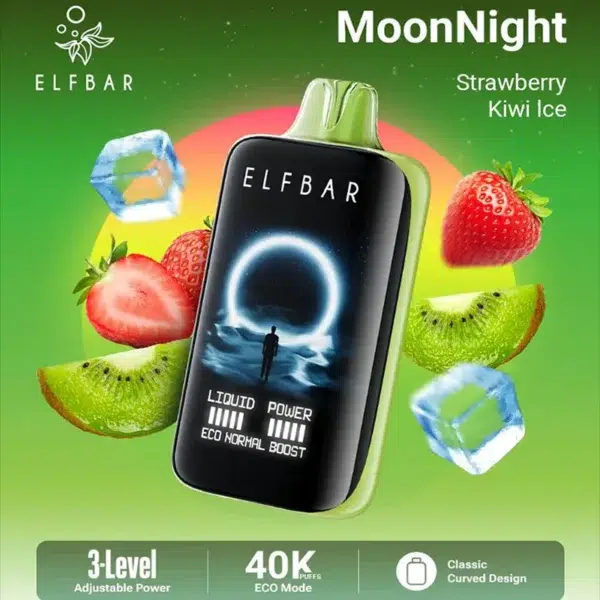 strawberry kiwi ice elfbar 40k puffs moon night disposable 50mg