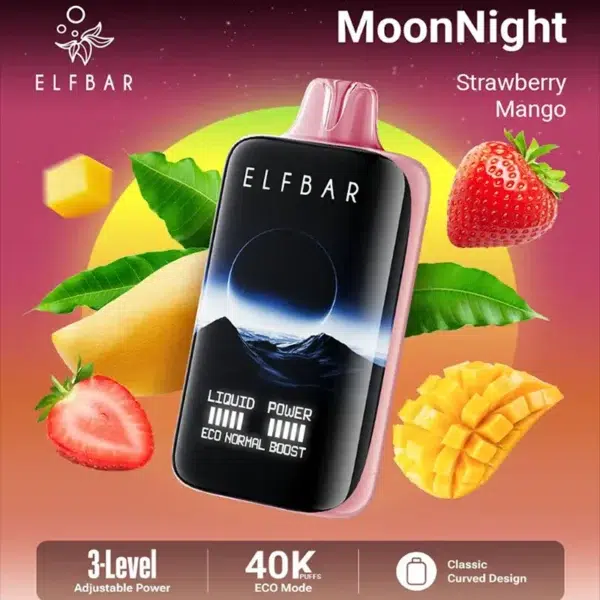 strawberry mango elfbar 40k puffs moon night disposable 50mg